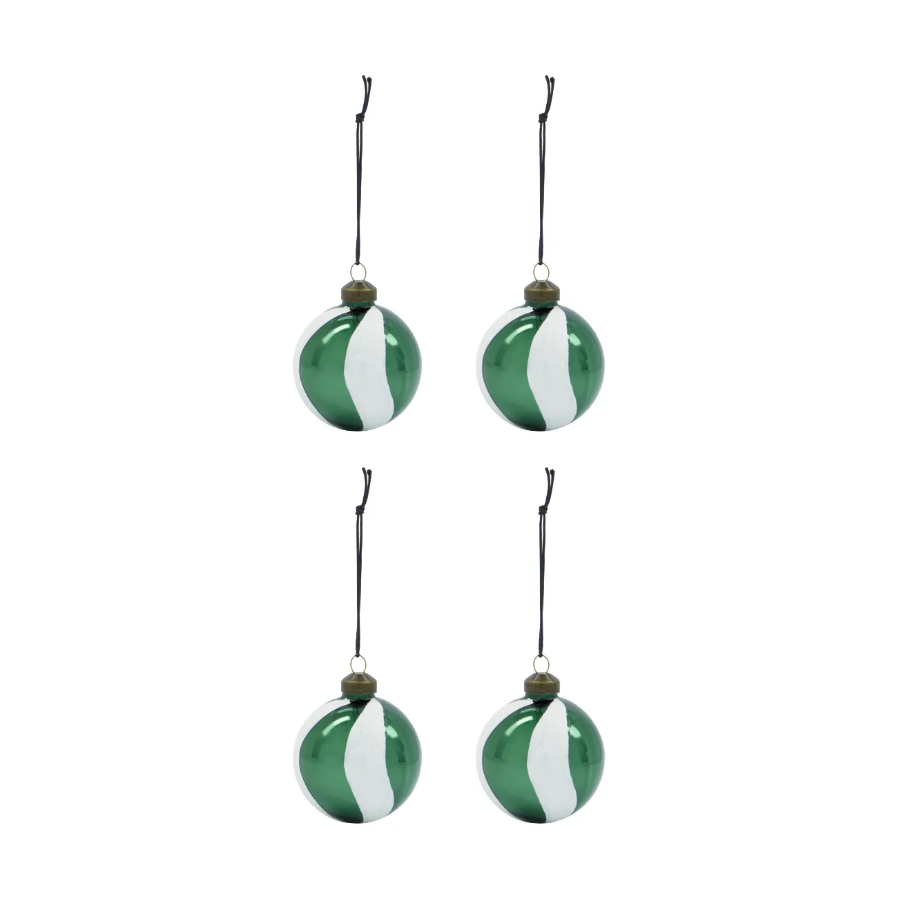 Twister Christmas tree bauble Ø6 cm 4-pack, Green-white House Doctor