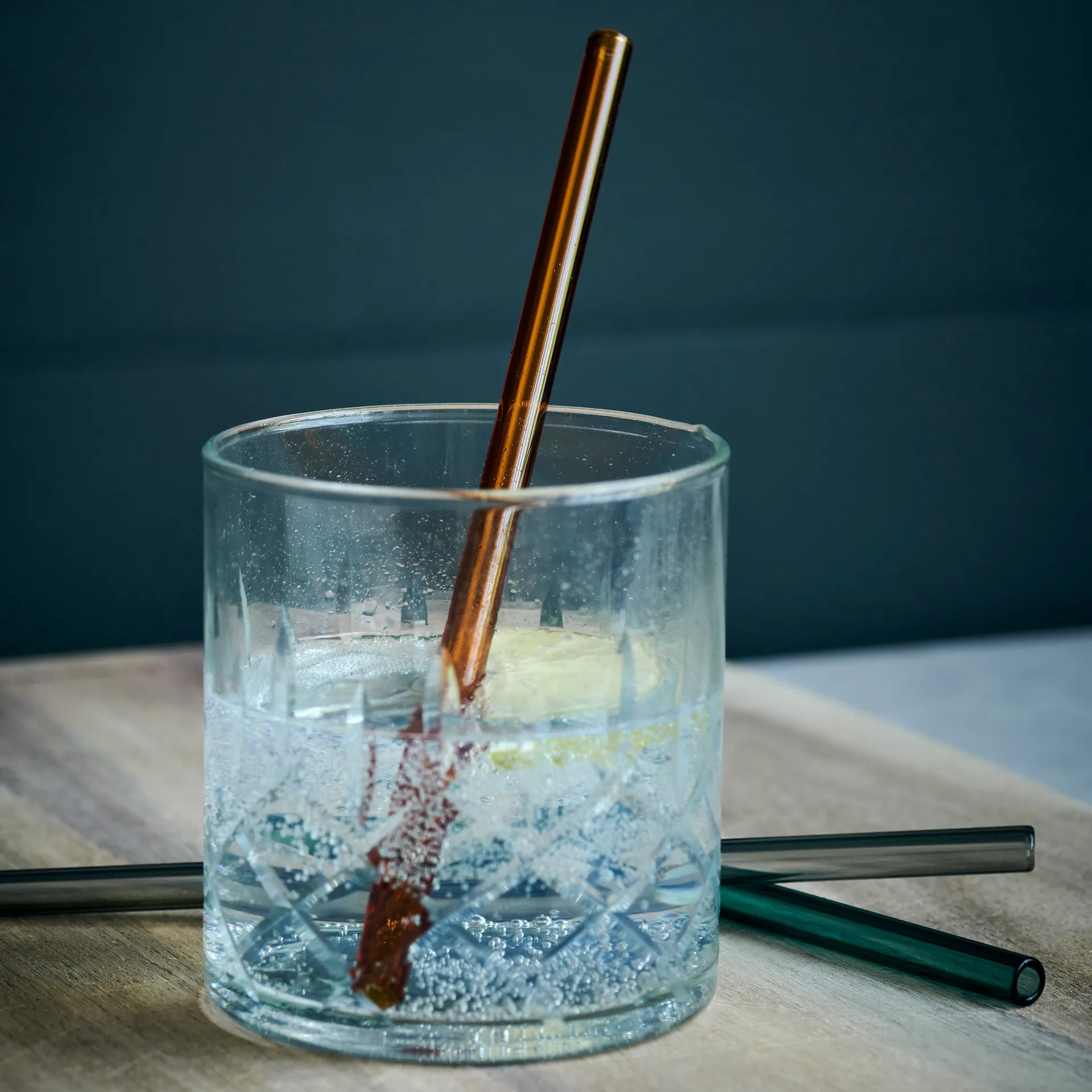 Vaca glass straw 6-pack, green-grey-orange House Doctor