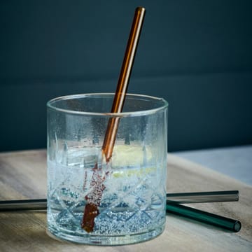 Vaca glass straw 6-pack - green-grey-orange - House Doctor
