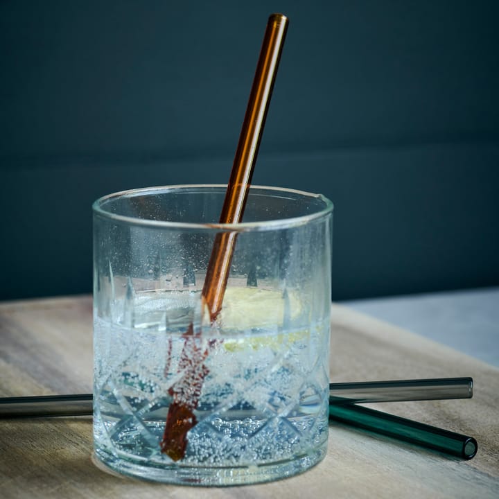 Vaca glass straw 6-pack, green-grey-orange House Doctor