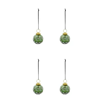 Vellu Christmas bauble 4-pack - Green - House Doctor