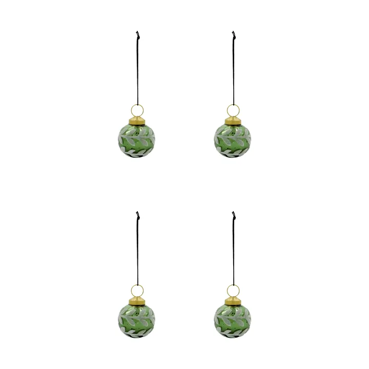 Vellu Christmas bauble 4-pack - Green - House Doctor