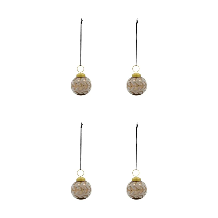 Vellu Christmas bauble 4-pack - Sand - House Doctor
