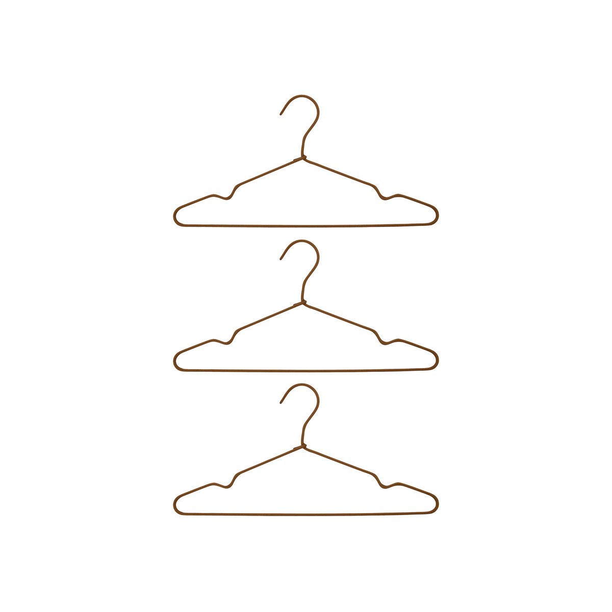 House Doctor Wire hanger 3-pack brown | Scandinavian Design | Clothes racks, coat stands & hangers | Brown