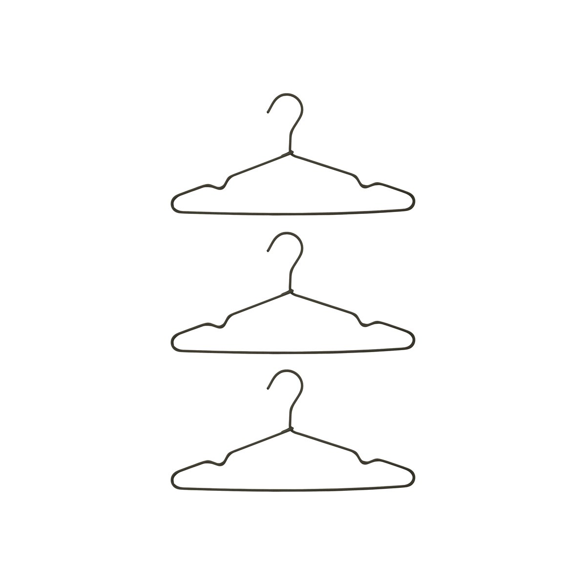 House Doctor Wire hanger 3-pack dark grey | Scandinavian Design | Clothes racks, coat stands & hangers | Grey