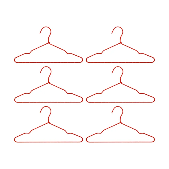Wire hanger 6-pack - Red - House Doctor