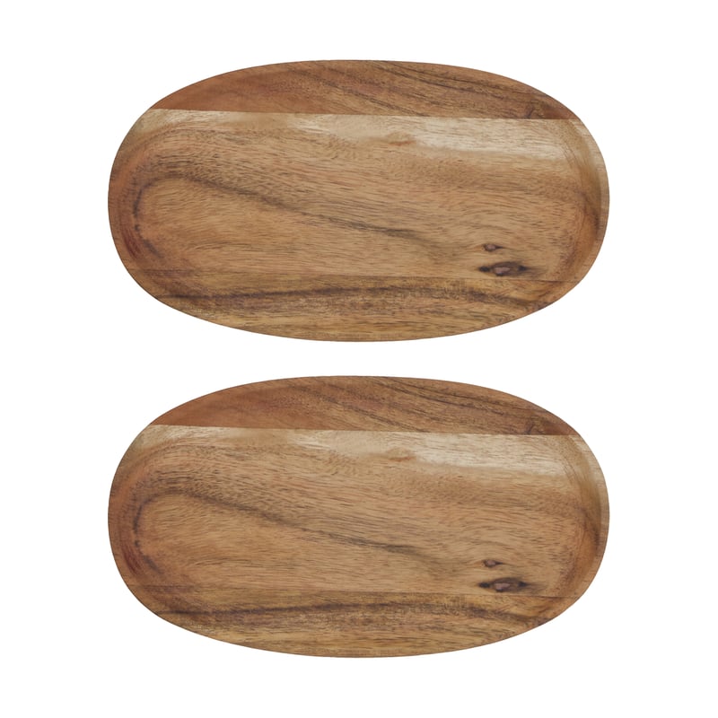 House Doctor Wood tray 12.5x22.5 cm 2-pack Nature