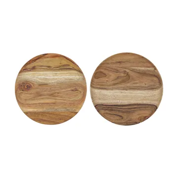 Wood tray Ø17.5 cm 2-pack - Nature - House Doctor