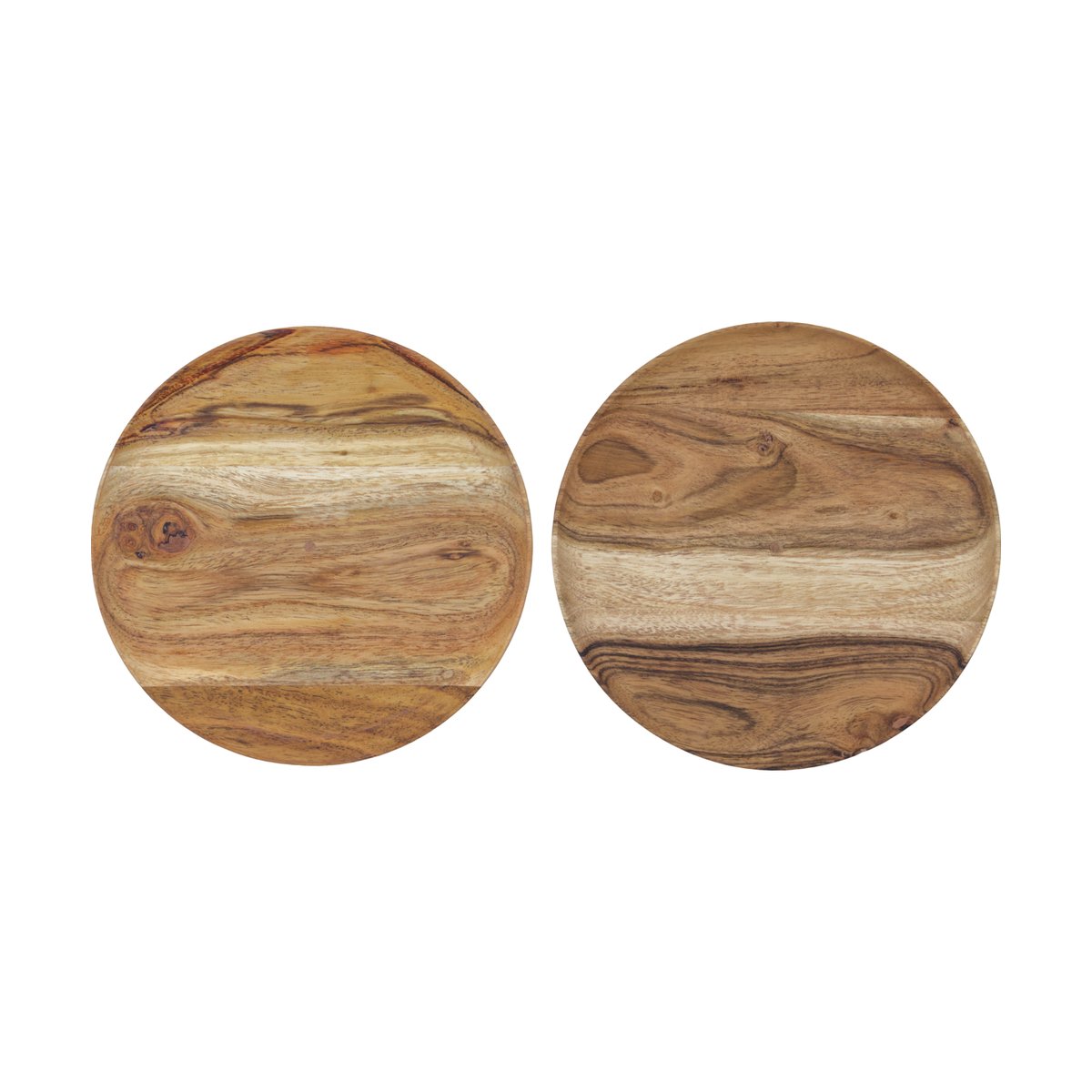 House Doctor Wood tray Ø17.5 cm 2-pack Nature | Scandinavian Design | Trays | Brown