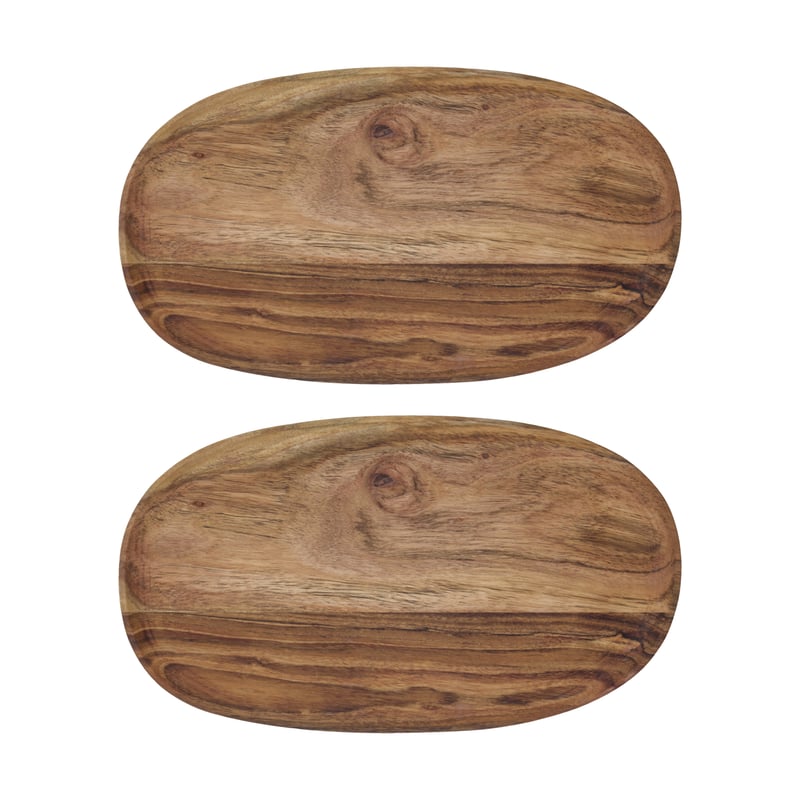 House Doctor Wood tray 19x33 cm 2-pack Nature