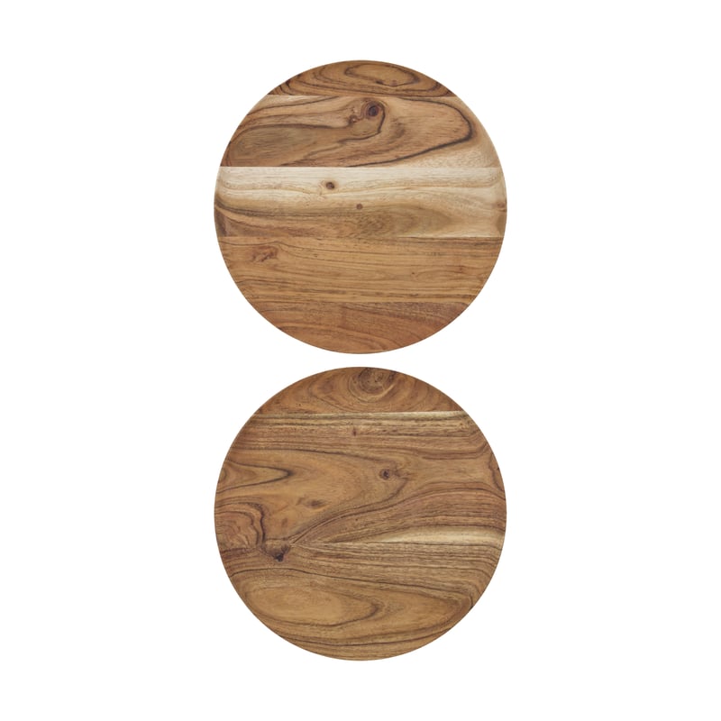 House Doctor Wood tray Ø25 cm 2-pack Nature