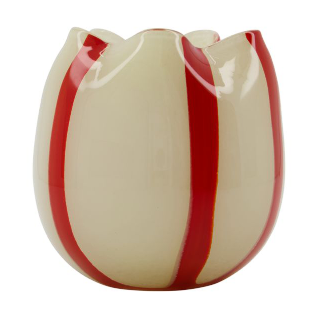 House Doctor Yellow tealight holders o15 cm White-red