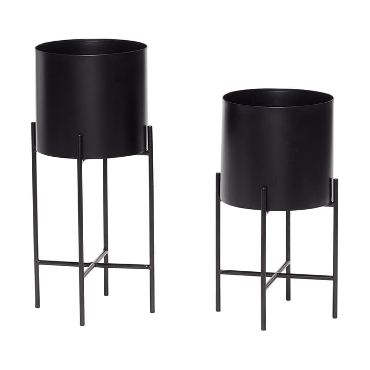 Airy pot set 2 pieces - Black - Hübsch