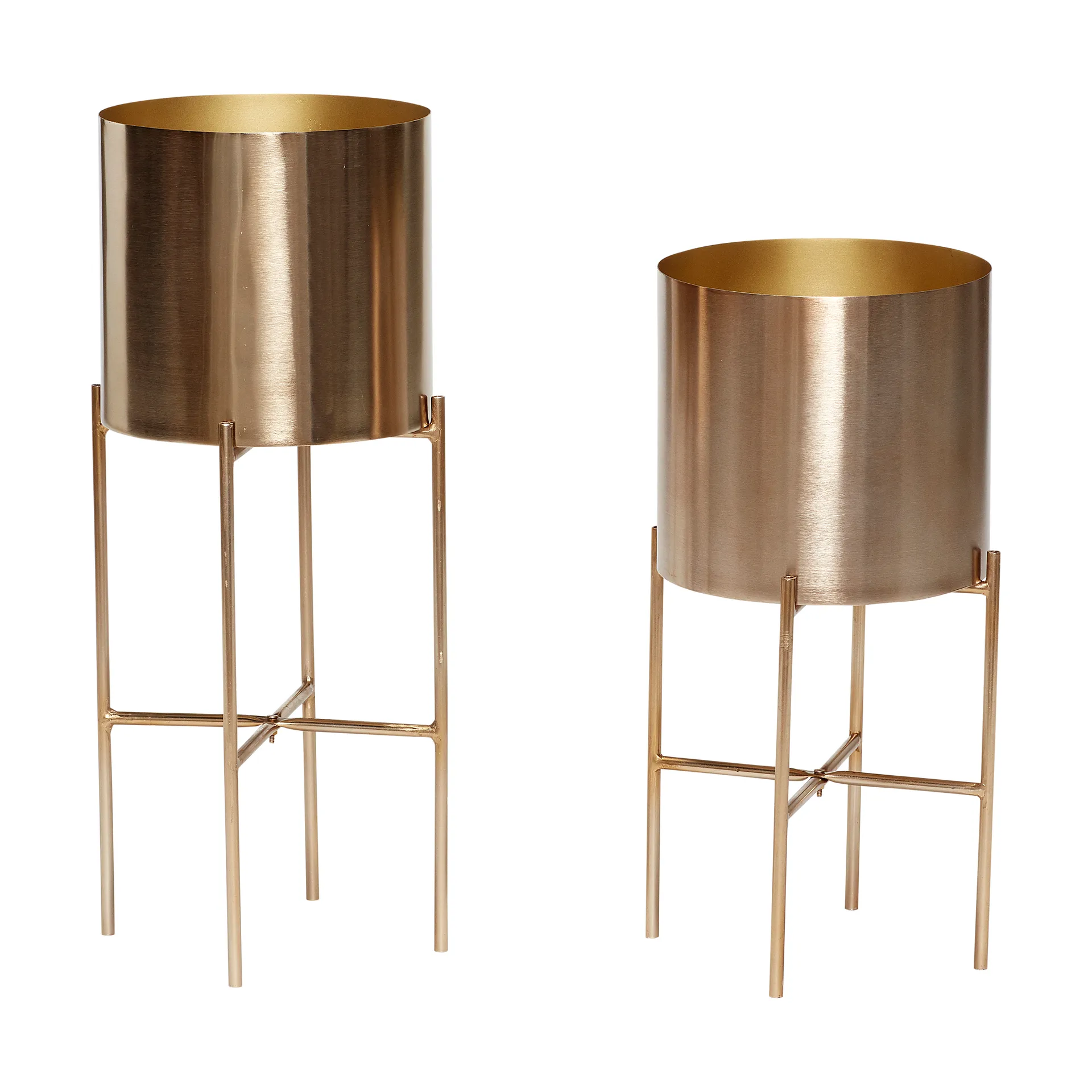 Airy pot set 2 pieces, Brass Hübsch