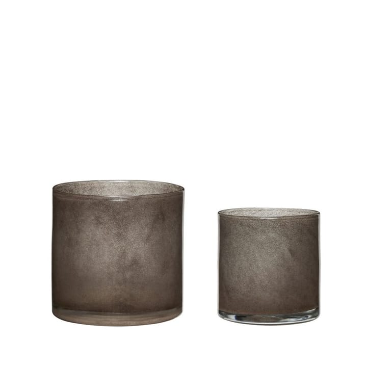 Akin candle holder 2-pack - Brown - Hübsch