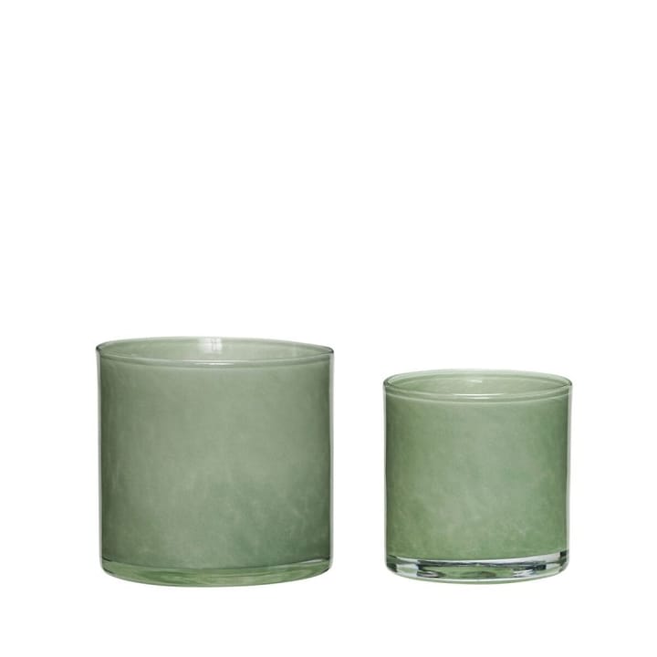 Akin candle holder 2-pack - Green - Hübsch