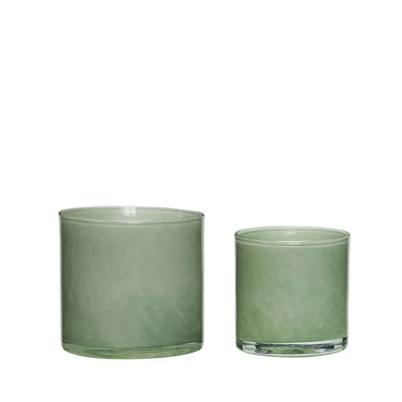 Hübsch Akin candle holder 2-pack Green | Scandinavian Design | Tea light holders, lanterns & candle dishes | Green