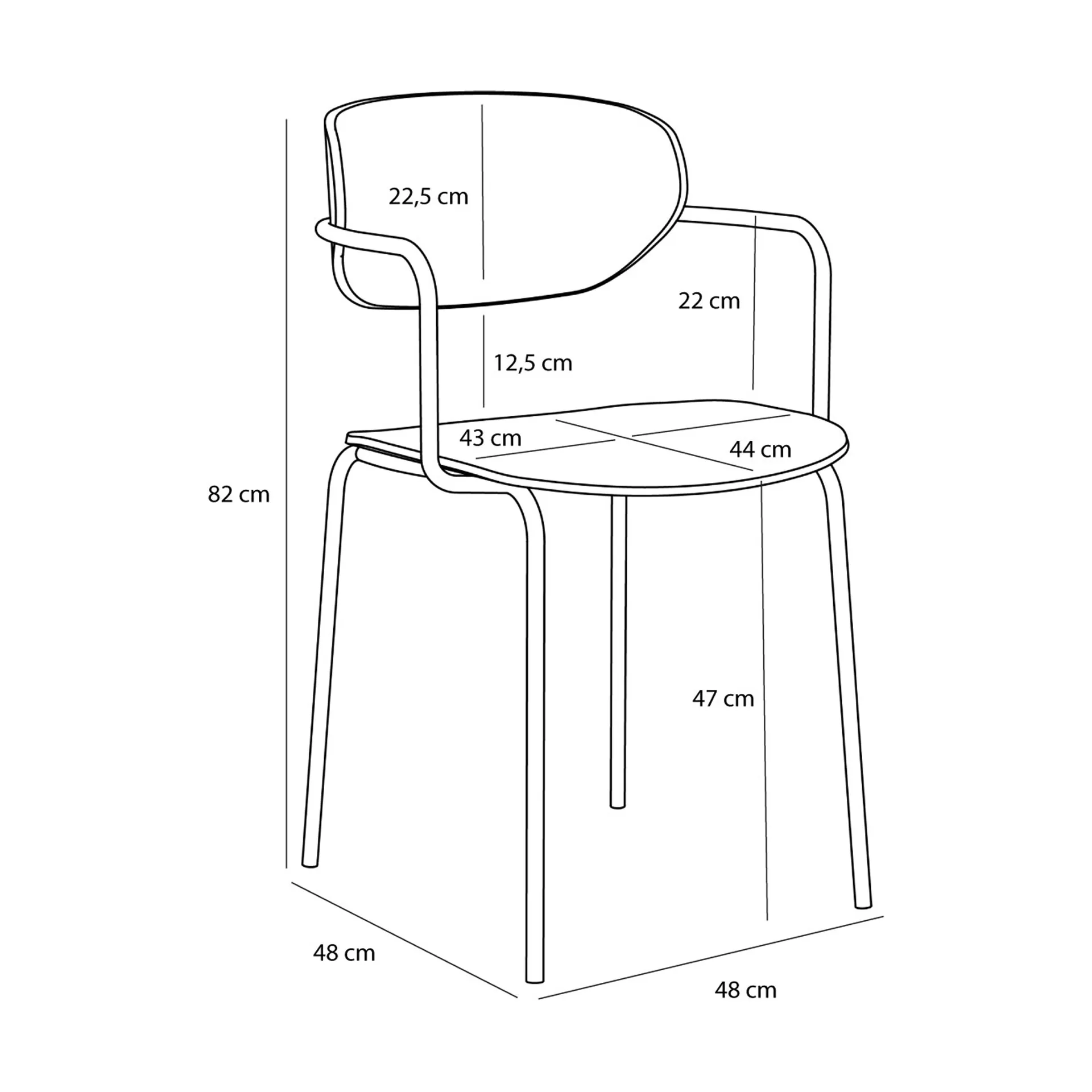 Arch chair, Light grey Hübsch Interior