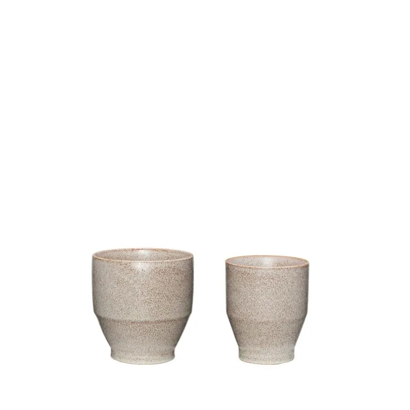 Ashes ceramic pots 2-pack, Pink Hübsch Interior