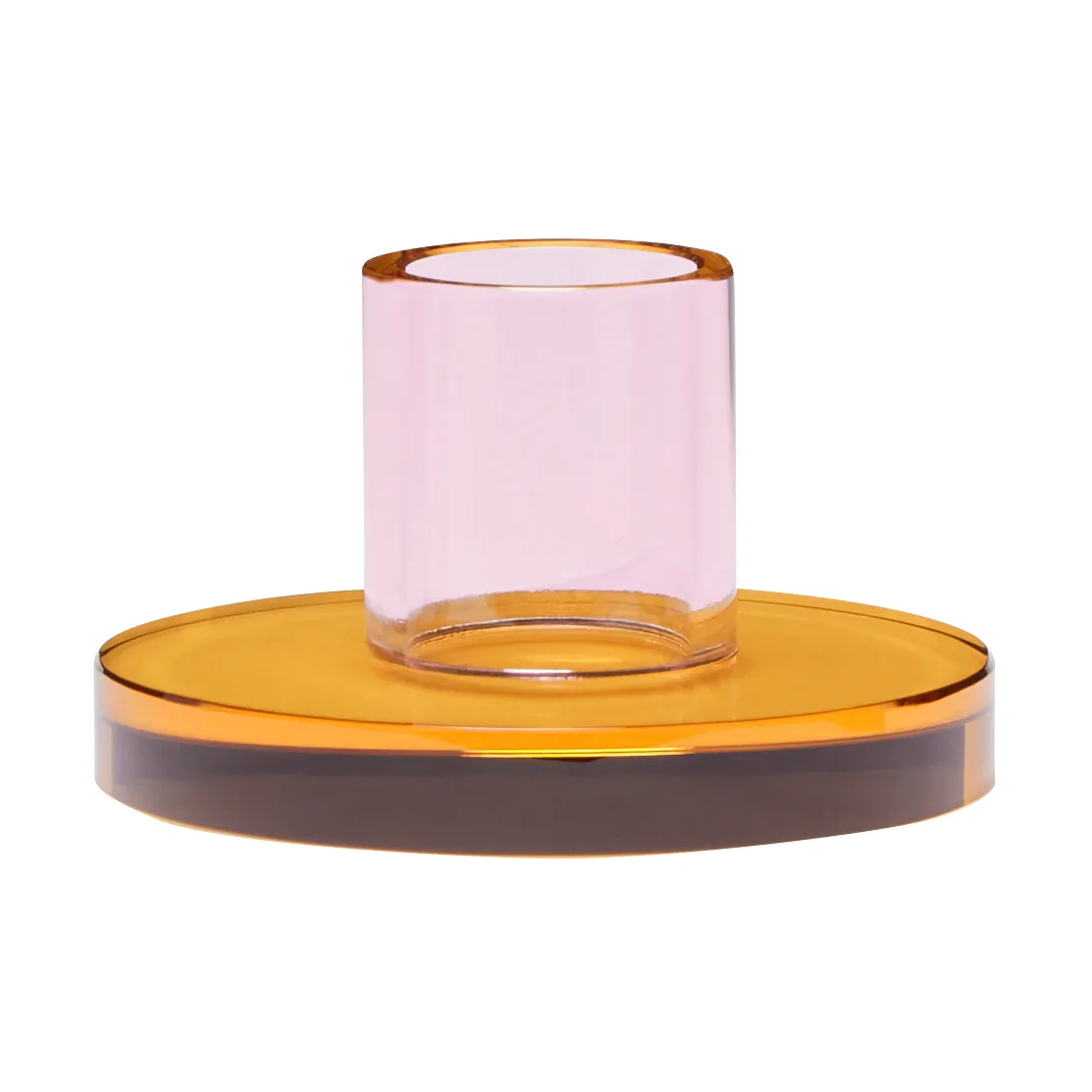 Hübsch Astra candle holder small Pink-orange | Scandinavian Design | Tea light holders, lanterns & candle dishes | Multi