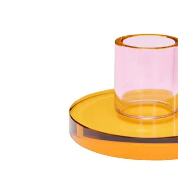 Astra candle holder small - Pink-orange - Hübsch Interior