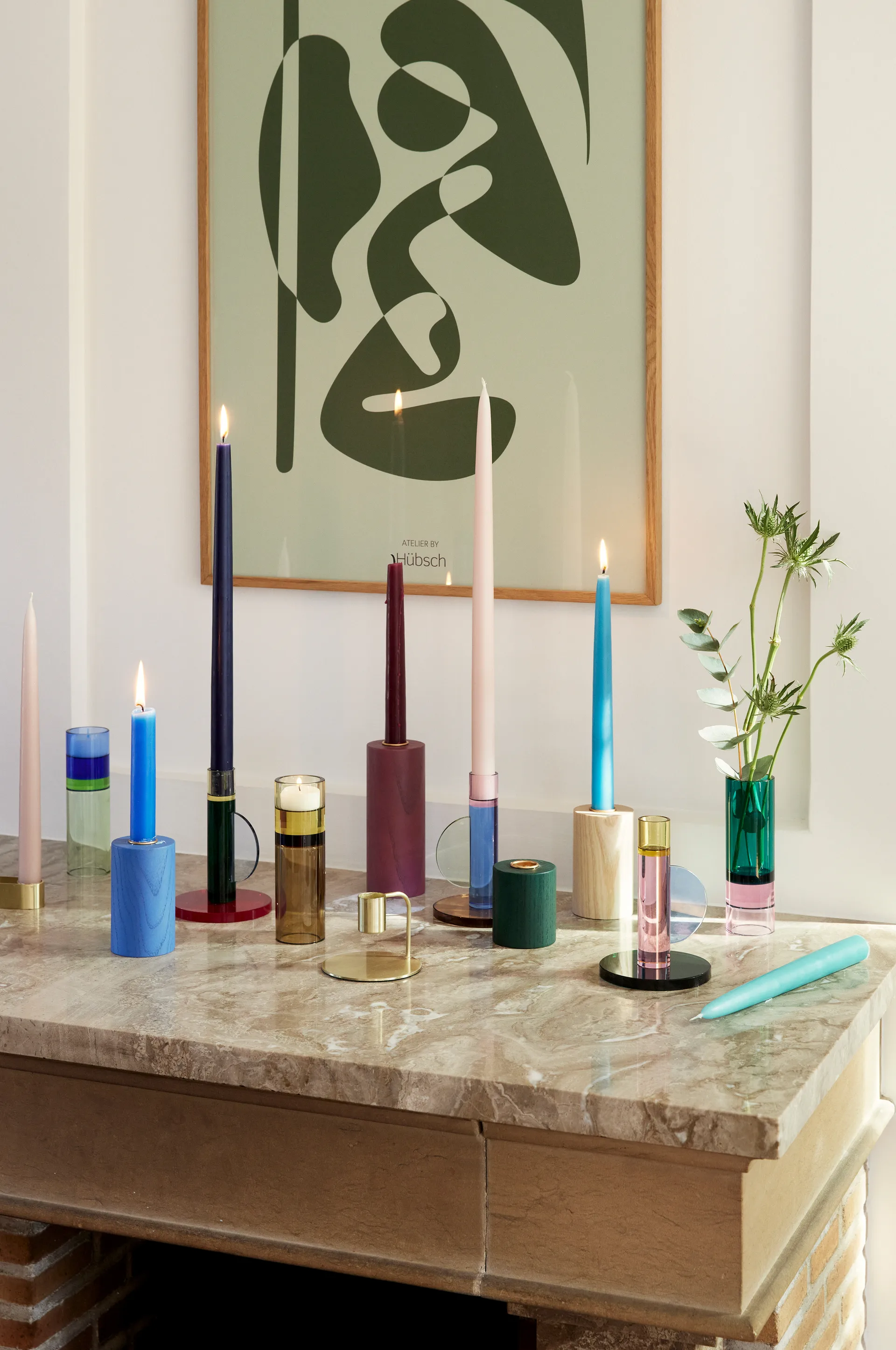 Astro candleholder, Blue Hübsch Interior