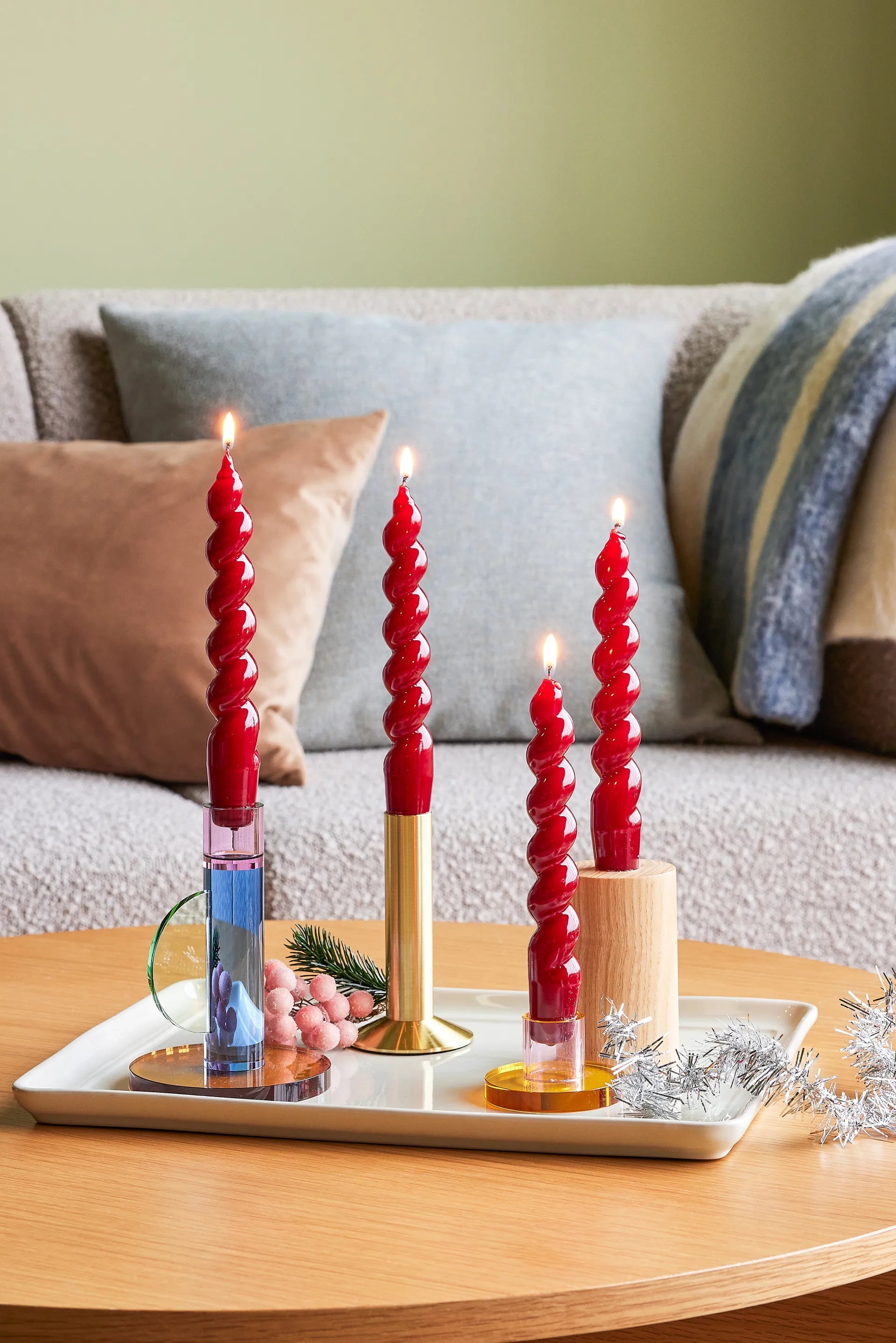 Astro candleholder, Blue Hübsch Interior