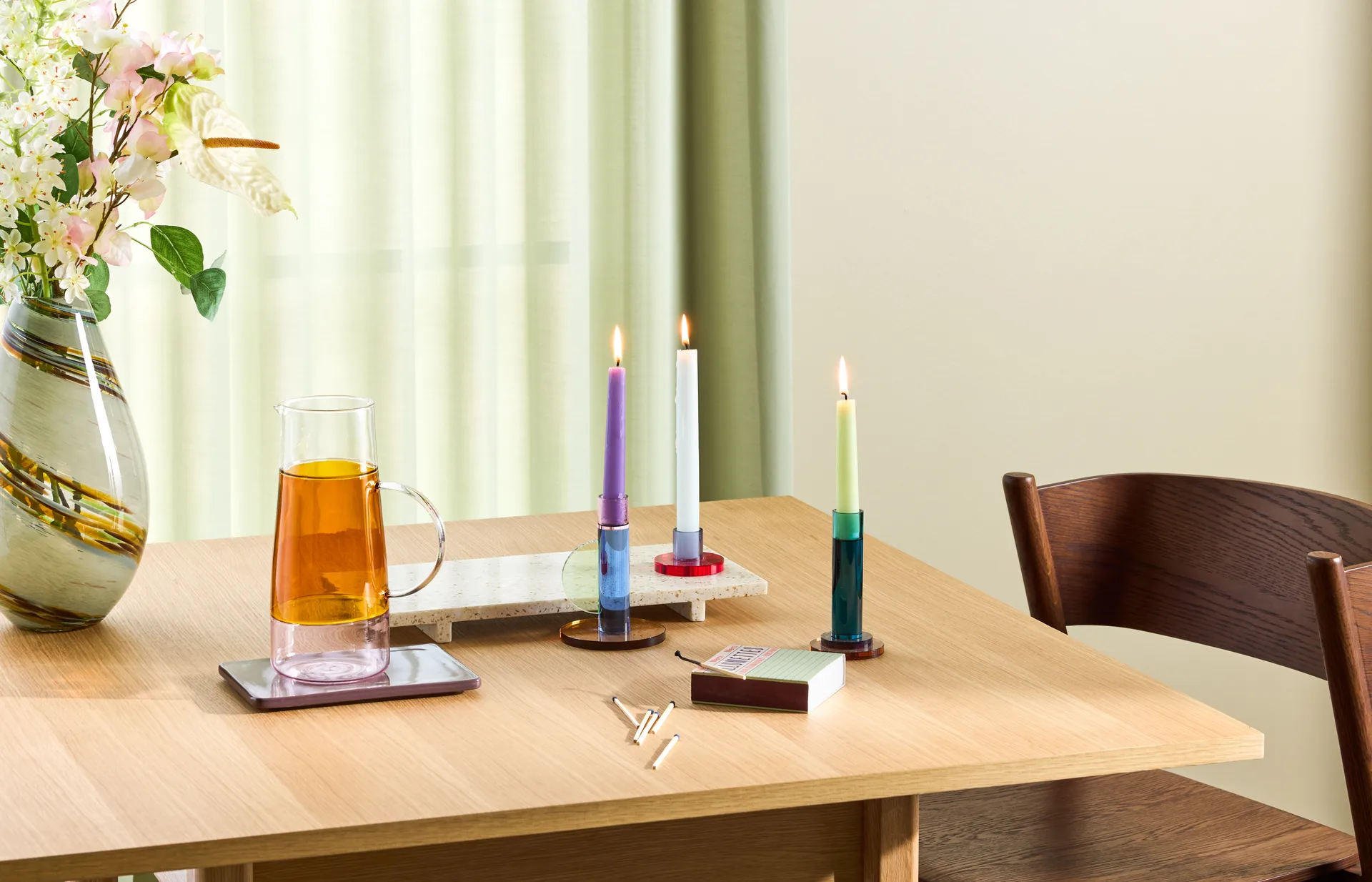 Astro candleholder, Blue Hübsch Interior