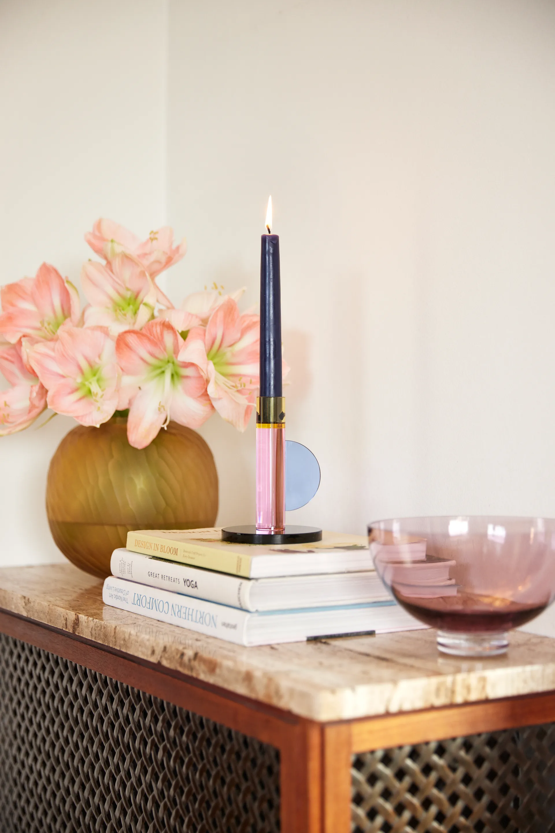 Astro candleholder, Pink Hübsch Interior