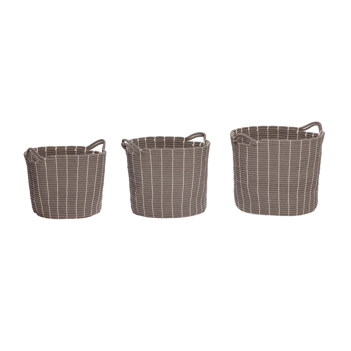 Hübsch Basket of cotton with handles 3-pack Round-cotton