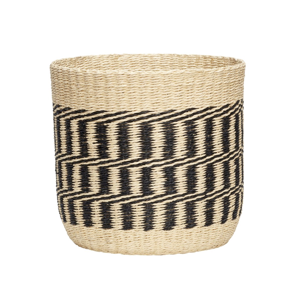 Hübsch Basket round Ø33 cm Black-nature | Scandinavian Design | Storage baskets | Multi