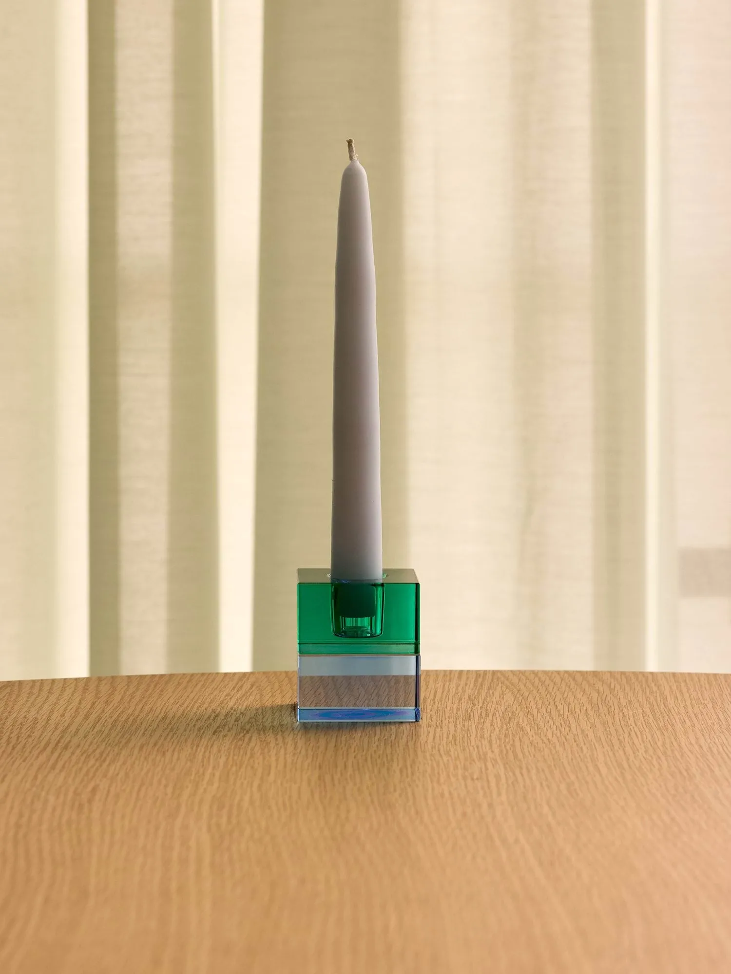 Block candle holder 2 pieces, Green-blue, orange-green Hübsch Interior