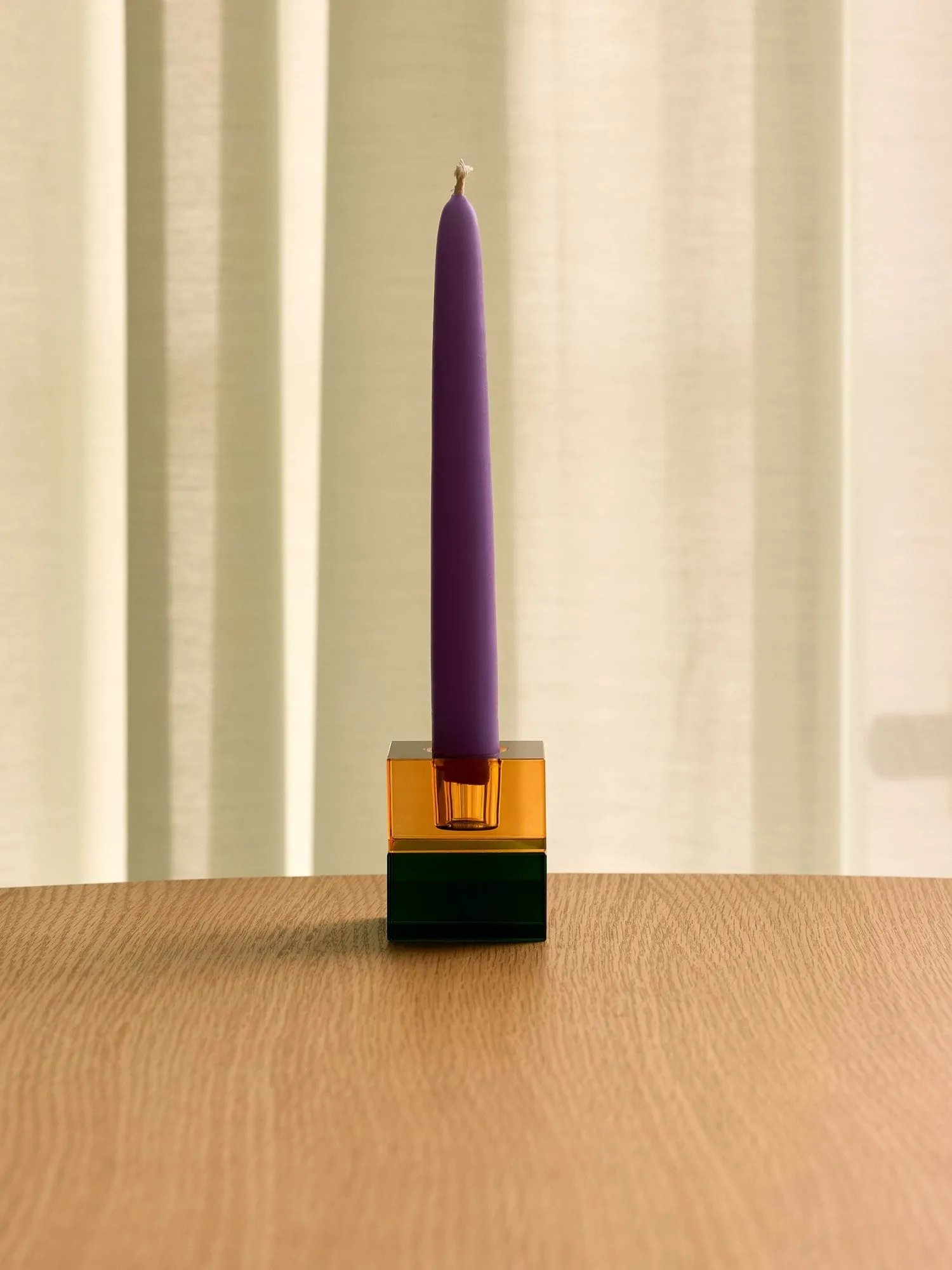 Block candle holder 2 pieces, Green-blue, orange-green Hübsch Interior