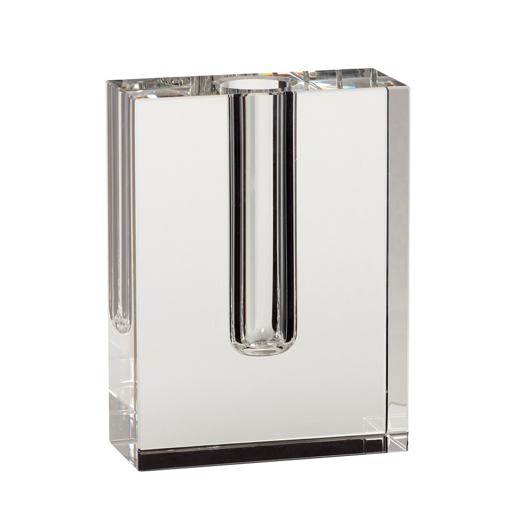Hübsch Block vase 16 cm Clear | Scandinavian Design | Vases | Transparent