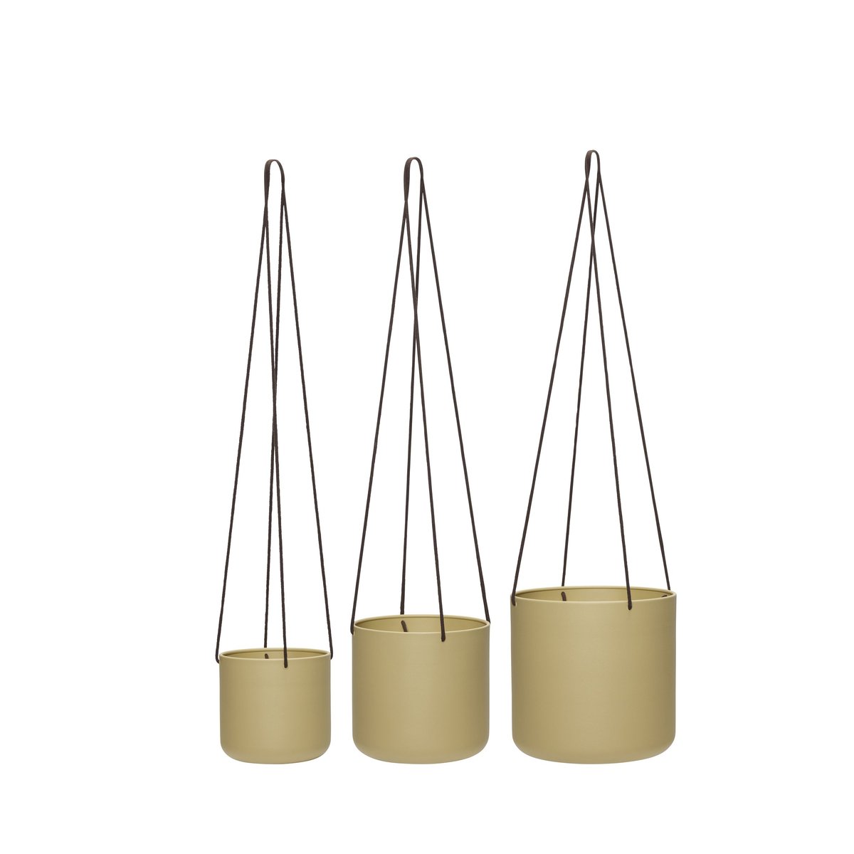Hübsch Bloom hanging pots 3-pack Beige | Scandinavian Design | Flower pots | Brown
