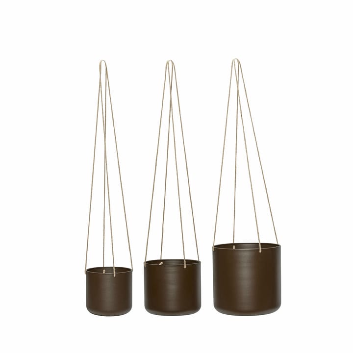 Bloom hanging pots 3-pack - Brown - Hübsch