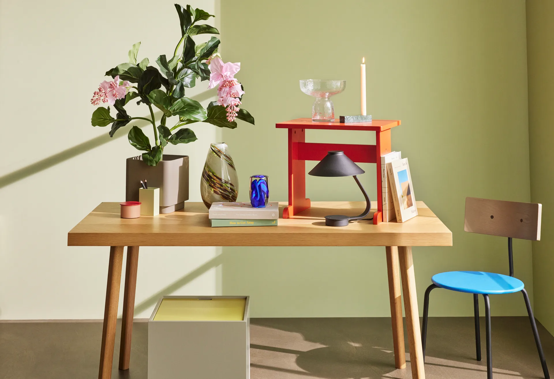 Brick candle holder, Green Hübsch Interior