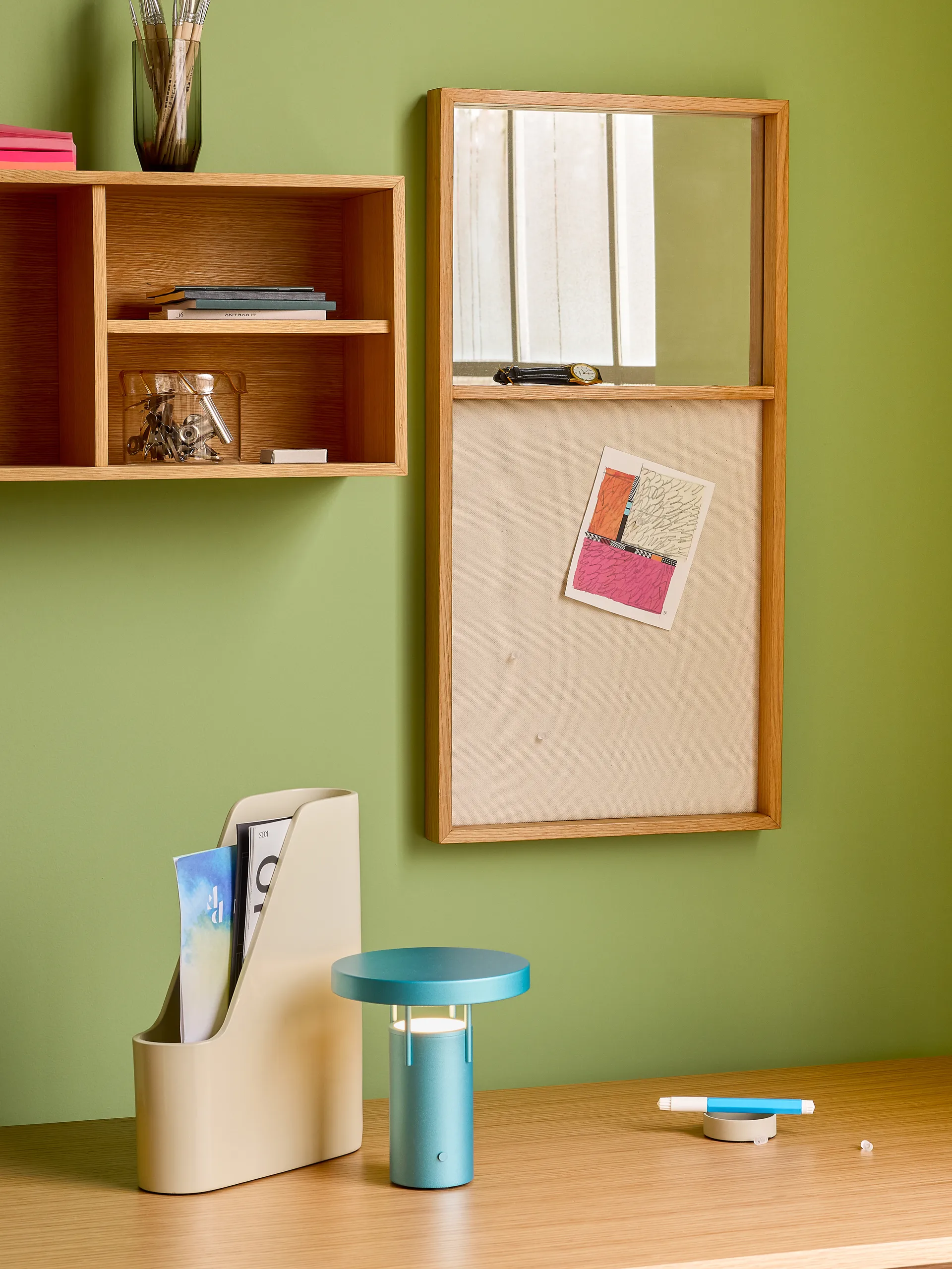 BringMe mini portable table lamp, Metallic turquoise Hübsch Interior