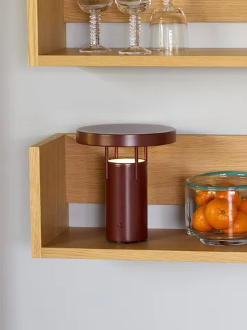 BringMe portable table lamp - Metallic burgundy, mini 20 cm - Hübsch Interior
