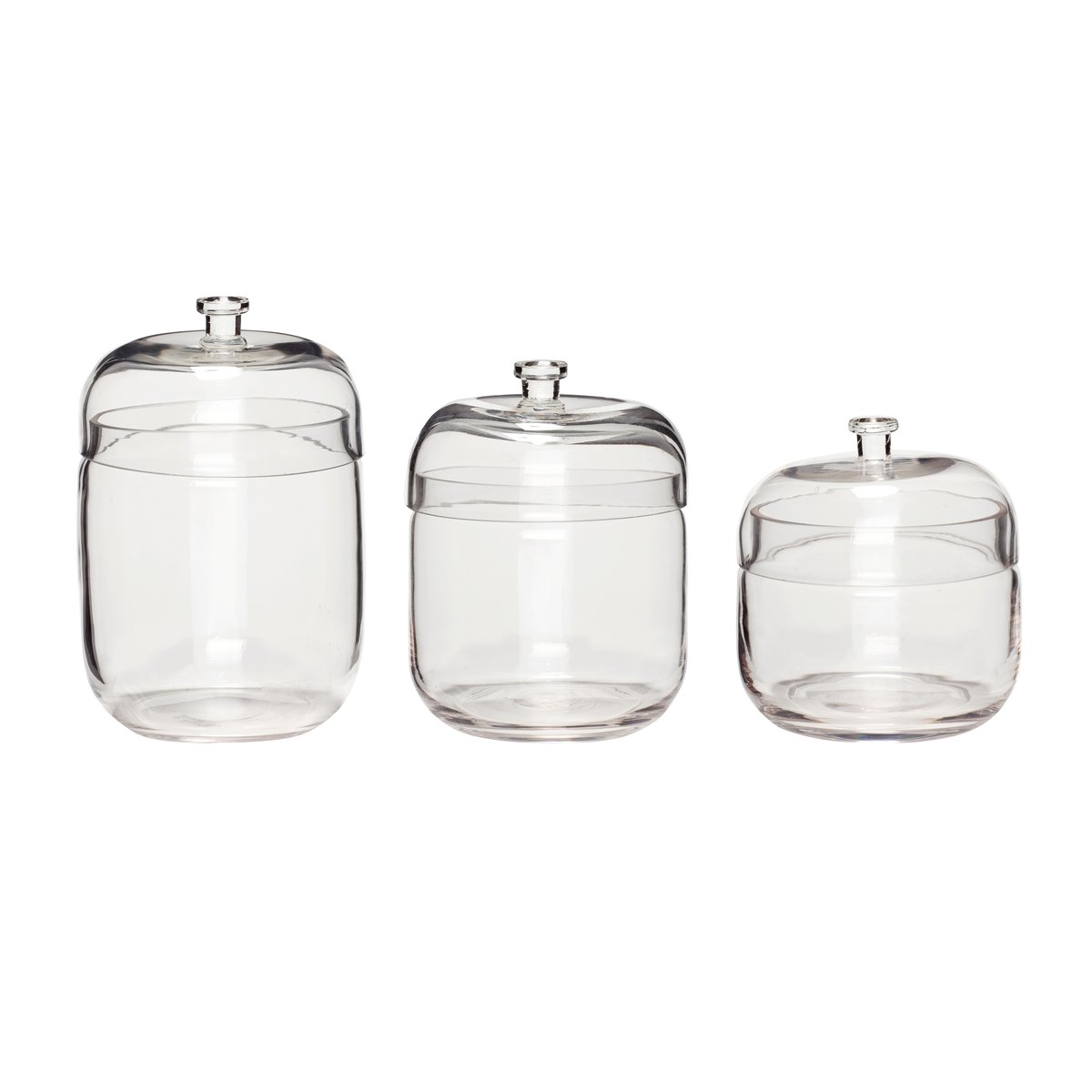 Hübsch Can 3-pack Clear | Scandinavian Design | Storage jars | Transparent