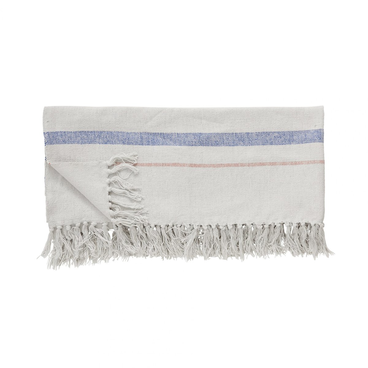 Hübsch Cotton throw 140x200 cm Beige-blue-red | Scandinavian Design | Wool blankets & throws | Multi