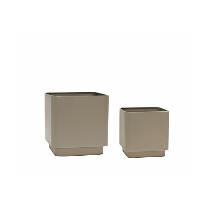 Cube pot set 2 pieces - Brown - Hübsch