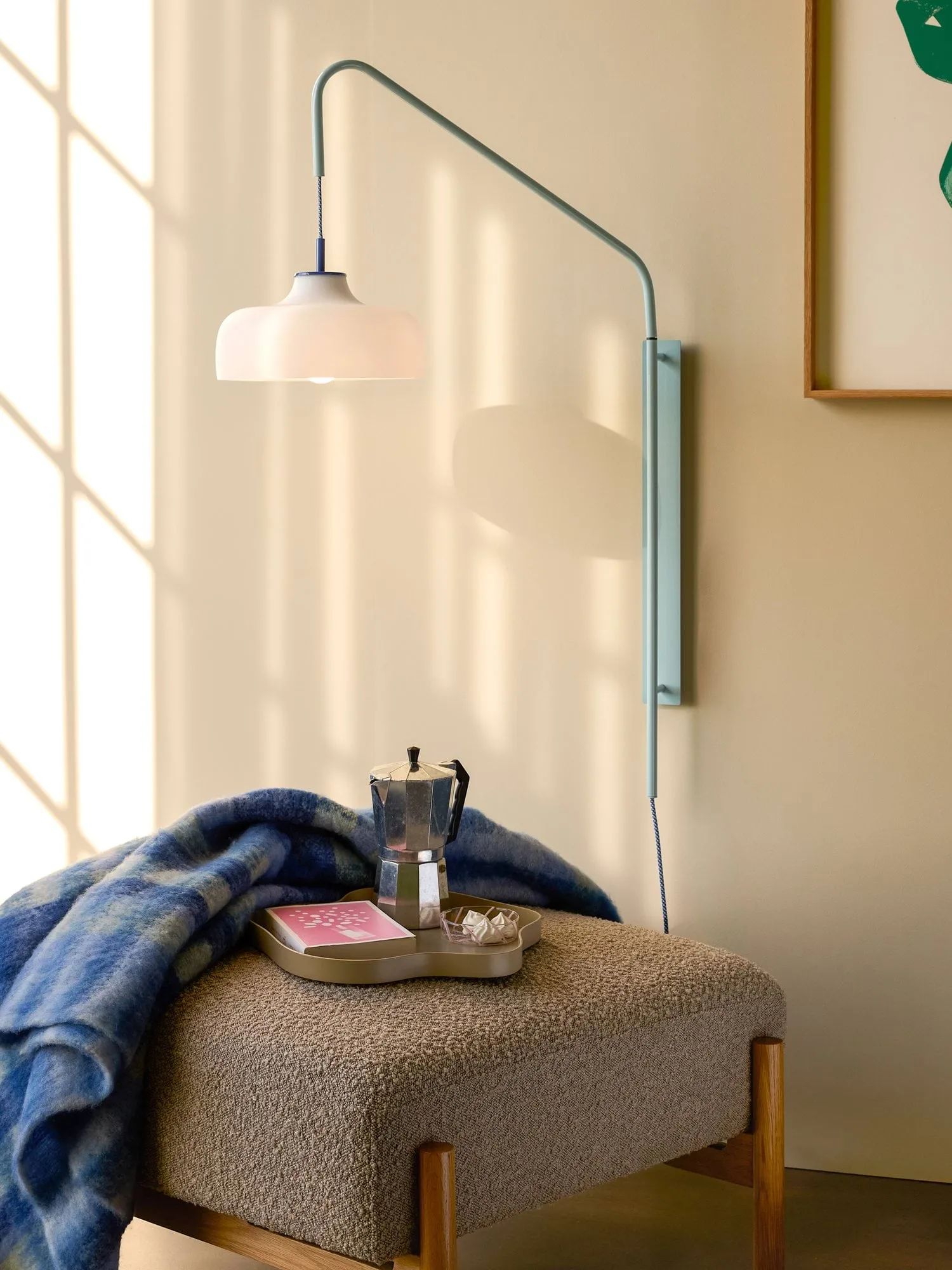 Current wall lamp, Light blue Hübsch Interior