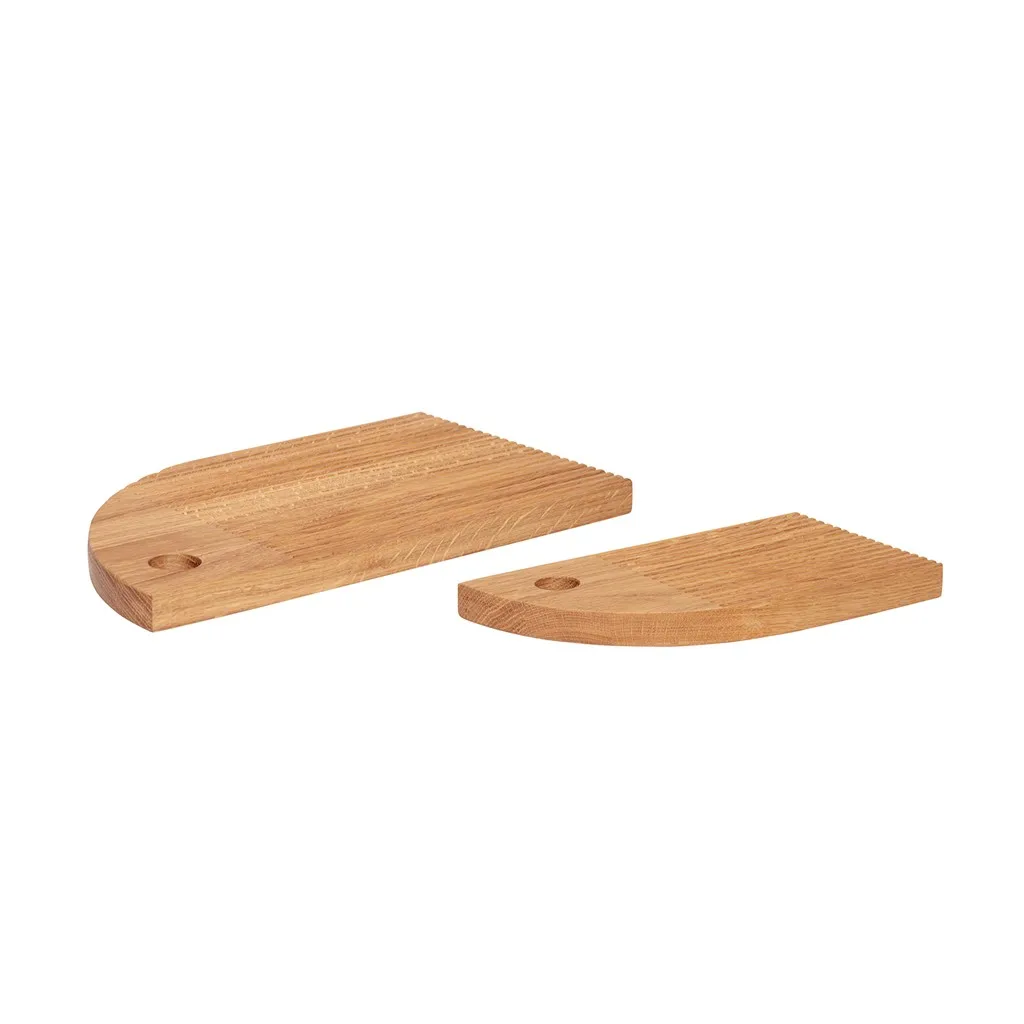 Hübsch Cutting board 2-pack Oak wood | Scandinavian Design | Trays | Brown