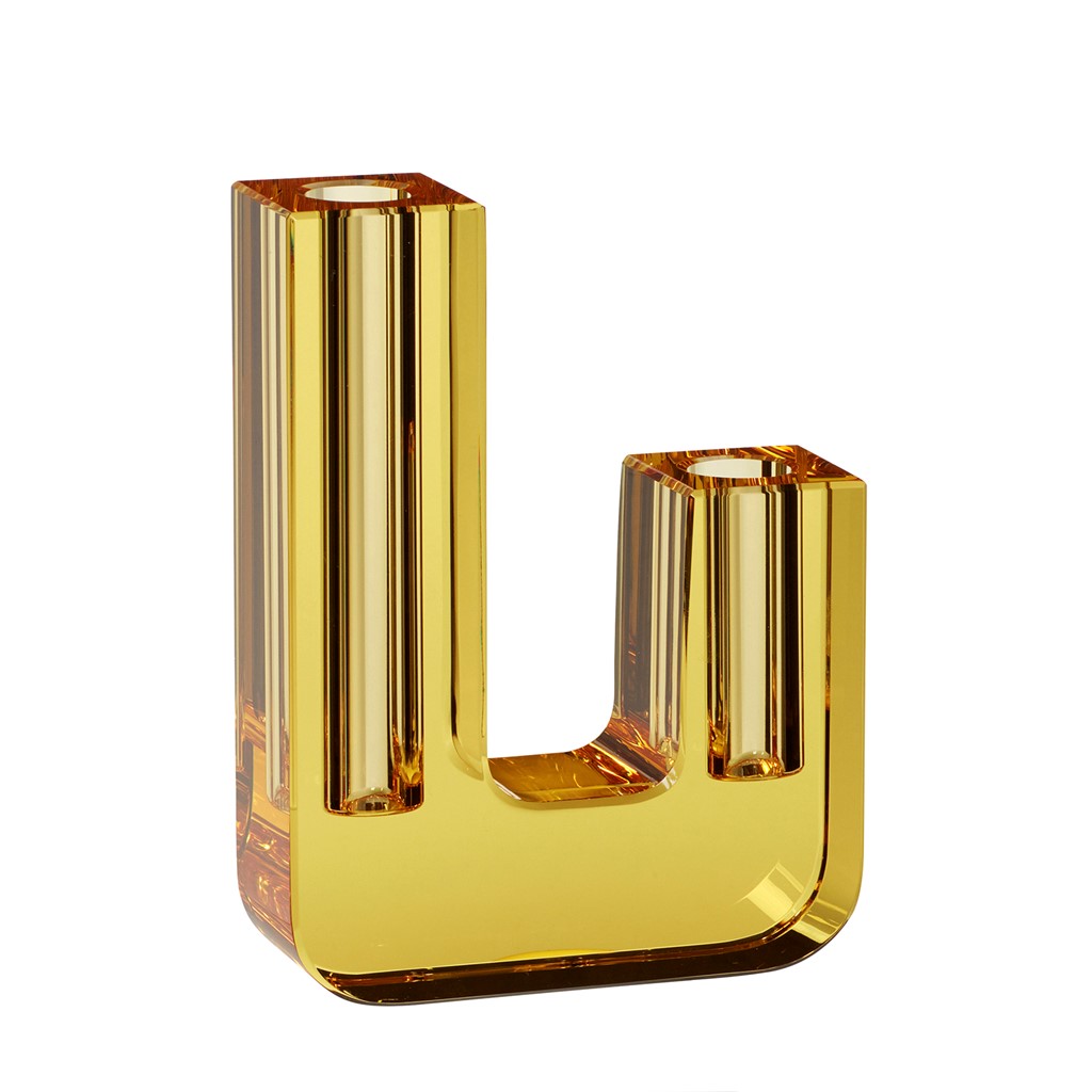 Hübsch Duo vase 16 cm Yellow