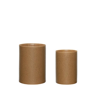 Hübsch Edna pots 2-pack Brown | Scandinavian Design | Flower pots | Brown
