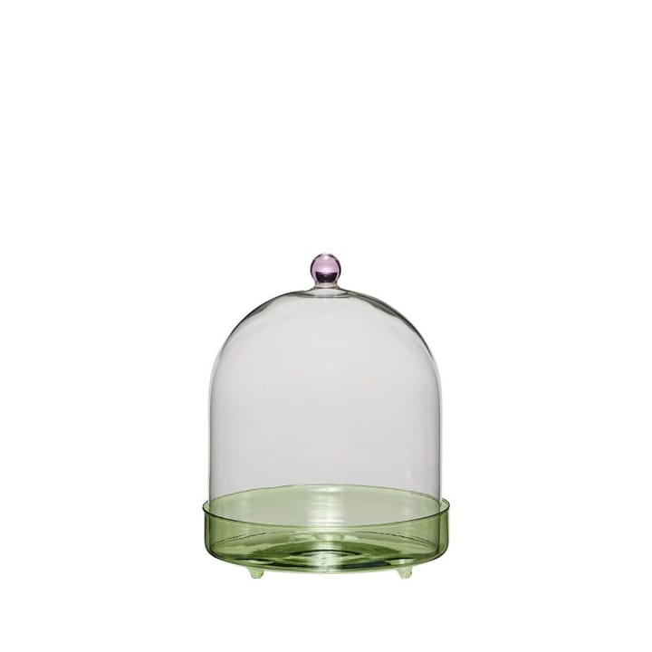 Flora glass dome Ø16cm - Green - Hübsch