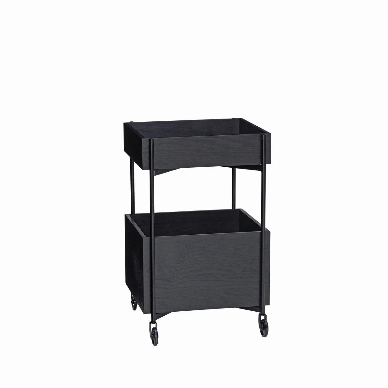 Hübsch Fresh Rolling Cart 70 cm Black | Scandinavian Design | Side tables | Black