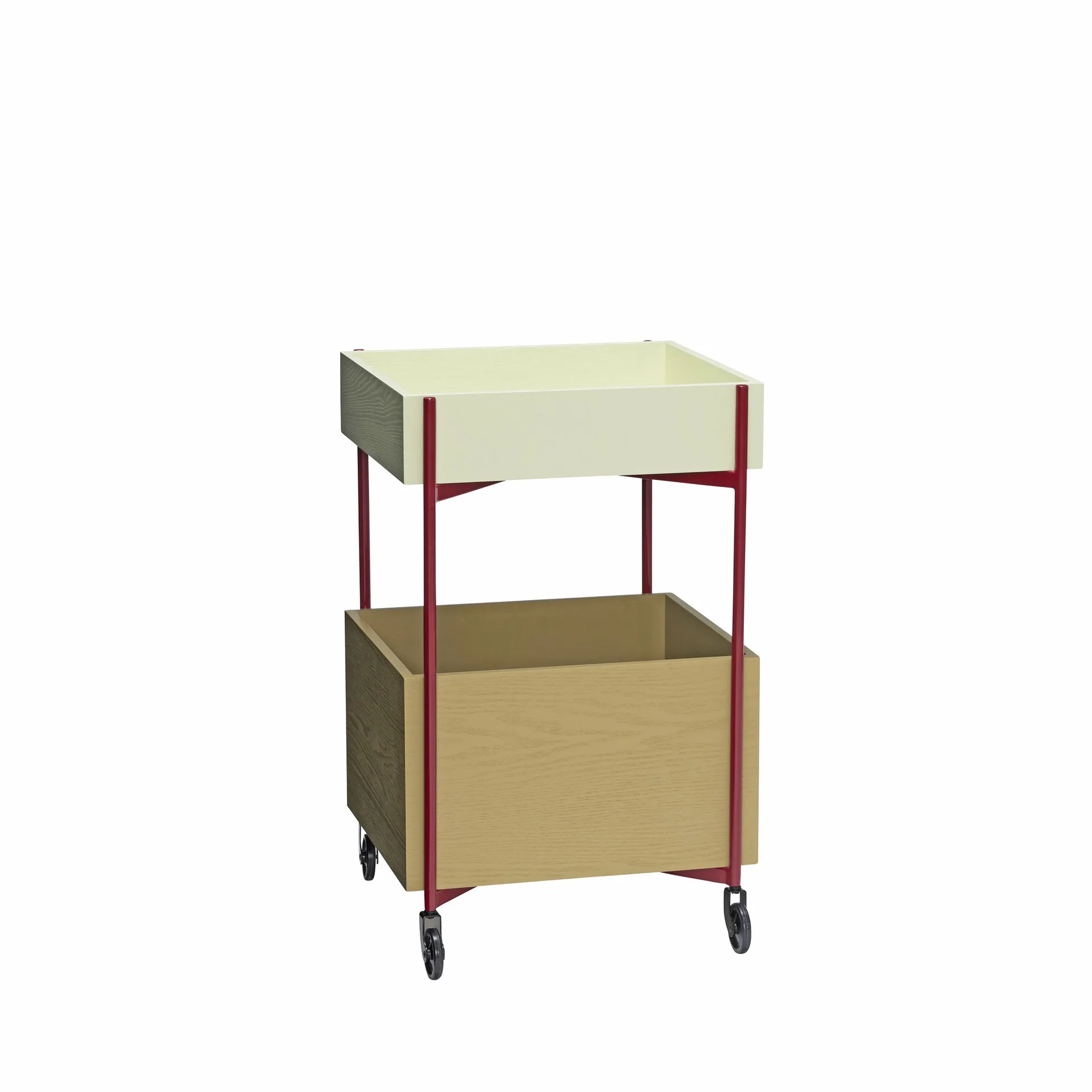 Fresh Rolling Cart 70 cm, Khaki-burgundy Hübsch Interior
