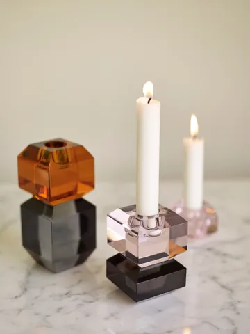 Gem candle holder - Orange-grey - Hübsch